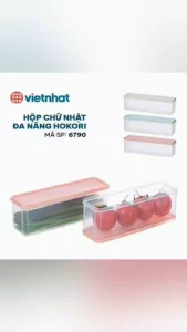 Hộp Chữ Nhật Đa Năng HOKORI Nắp Dẻo Nhựa VIỆT NHẬT - Đựng Muỗng Đũa Thực Phẩm Để Tủ Lạnh 6790
