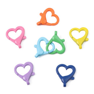 22x26mm 2-5pcs/bag Alloy Painted Heart-shaped Keychain For DIY Jewelry Making Accessories