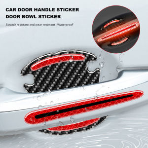 ฟิล์มป้องกันมีที่จับติดประตูรถคาร์บอนไฟเบอร์รถสติ๊กเกอร์สะท้อนแสงชามประตูสติ๊กเกอร์อุปกรณ์เสริมรถยนต์เหมาะสำหรับรถ Isuzu D-MAX MUX Dmax WFR VAN NFR ATV TROOPER