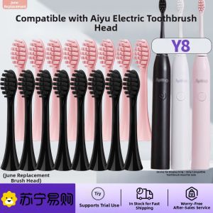 June Six Initial Compatible Apiyoo Electric Toothbrush Head Y8 P7 T9 Sup Pikachu Replacement 2585 Adult Gum Care Normal Size