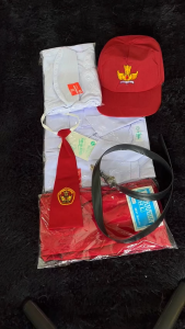 Seragam Sekolah SD Anak Perempuan Panjang Bonus Kerudung Topi Dasi SS21