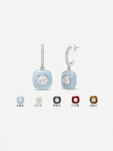 HEFANG Jewelry | Gemstone Cube Earrings