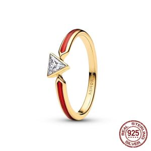 Disney | 925 Sterling Silver Sun And Moon Love Princess Zircon Oxide Enamel Heart Love Rings Fashion Fine Jewelry For Women Gifts New in
