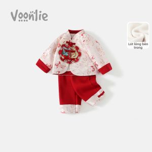 VOONLIE | Bộ Đầm Thêu Truyền Thống Trung Quốc Cho Bé Gái Mùa Đông