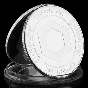 1 Piece Chrinlink Blockchain Collectible Silvery Golden Plated Souvenir Coin Collection Gift Commemorative Coin