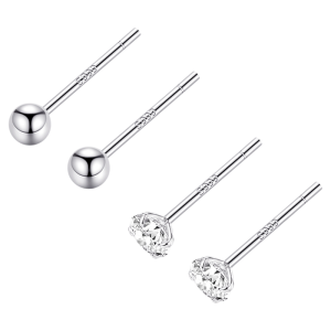 Lnieer | 999 Sterling Silver Womens Wearable During Sleep Ear Studs