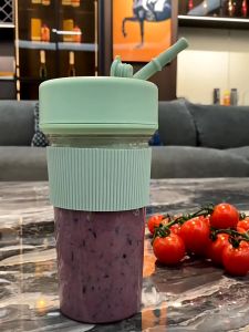 Portable Juicer Blender Cup 6 Blades USB Rechargeable Waterproof Electric Hand Juice Fruit Blender Bottle Mixer Juicer Cup 400ml