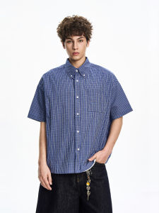 Woostop | Summer American Casual Checkered Loose Retro School Style Shirt