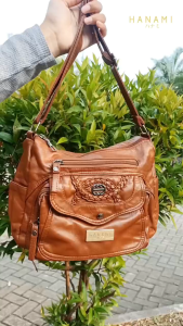 HANAMI Tas Selempang Wanita Cokelat Ranika Kulit Premium TA1101B7 Sling Bag Cantik Elegan Terbaru