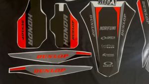 Decal Klx Gordon MOTIF RACING HITAM ABU2 D-A5-099
