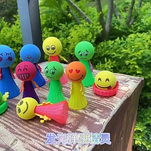 Bouncing Doll Cute Press Jump Toys for Kids Cute Emojis Doll Toys Spring Jump Toy