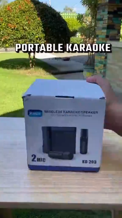 Bluetooth Speaker with mic Wireless Bluetooth Dual Microphone Karaoke ...