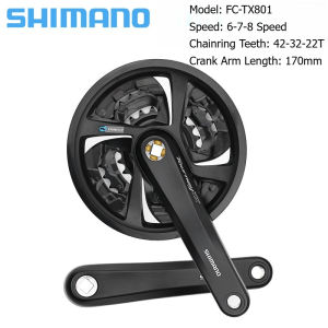 SHIMANO | TY301 TX801 Crankset Mountain Bike 3*7/8 Speed Square Taper Bottom Bracket Crank Set