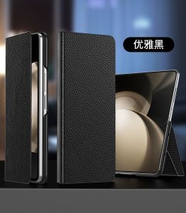 Samsung ZFold4 Fold3 Fold2 W22 W23 Full Cover Ultra-Thin Leather Flip Cover Protective Case Luxury Minimalist Anti-Fall Accessories