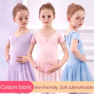 Girls Ballet Dance Dress Summer Short Sleeve Kindergarten One Piece Ballet Skirt