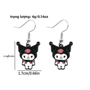 Takara Tomy | Kuromi Anime Hoạt Hình Men Bông Tai Cho Bé Gái Dễ Thương Cosplay Phụ Kiện Tinh Tế Ý Tưởng Quà Tặng Sinh Nhật Trang Sức Kim Loại