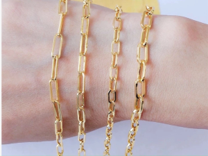 Myllyan 14K Thailand Gold Plated Paperclip Chain Bracelet | Non-Tarnish Hypoallergenic Jewelry
