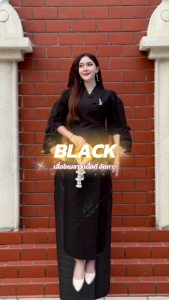 เสื้อผ้าไหมลาว คอปีน แขนกระดิ่งแต่งโบว์  แต่งกระดุมคู่ มีอก 32-44 นิ้ว อัดกาว  ใส่ไปงานบุญ งานพิธี