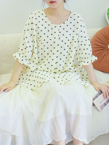 เสื้อเชิ้ตคอโปโลทรงหลวมพิมพ์ลายหัวใจผ้าฝ้ายฤดูร้อนใหม่ ความยาวปกติ สไตล์วินเทจ เสื้อเชิ้ตแขนยาว ความยาวปกติ