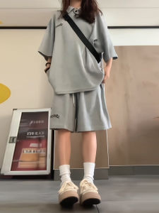 Bộ Đồ Thể Thao Thường Ngày Phong Cách Hong Kong Dành Cho Nữ Mùa Hè Cổ Polo Tay Ngắn Quần Short Rộng Rãi Hai Mảnh Hợp Thời Trang