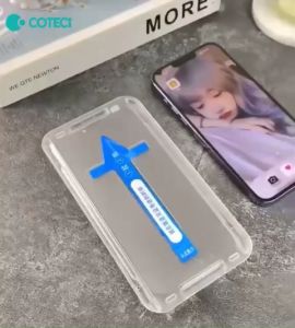 Tempered Glass for iphone 15 Pro Max 15 Plus Anti Gores Pelindung Layar Auto Removal Dust Coteci