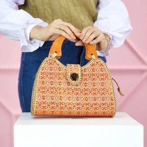Eunoia tas pesta Bahan songket gagang kayu tas selempang wanita anyaman etnik terbaru 2023