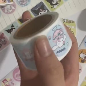 1 Roll Sticker Labels Kawaii Cute Cartoon Animation Sanrio Sticker Cat Kuromi Scrapbook Daily Stationery Gifts