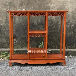 Đôn kệ gỗ bày đồkệ bày đồ chữ nhật gỗ gụ 2 bậc cao 80 ngang 87 sâu 25cm