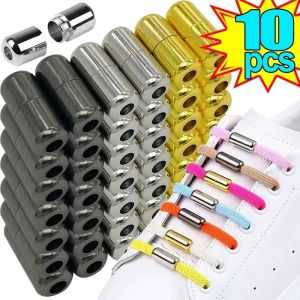 10Pcs Metal Capsule Shoelace No Tie Up Sports Shoes Insole Connector Lazy Quick Ties Latchet Rotating Lock Buckle Circular Buckle Lace
