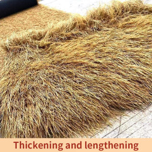 (1M-2M wide)Artificial thatch roll for roof decoration 19.6 inch - 984.2 inch artificial grass carpet for outdoor courtyard decoration durable and lightweight no electricity required no feathers