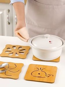 Miếng Gỗ Lót Nồi Cách Nhiệt Bằng Gỗ Ép Nhiều Hình Ngộ Nghĩnh-NIEVE