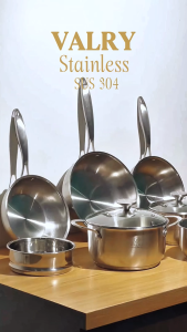 VALRY Pure stainless panci susu mpasi saucepan SUS304 MILK PAN ZERO COATING STEEL 16cm