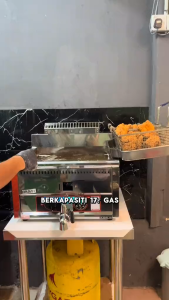 BRAVO [Gas Single Tank 17 Liter] Quality Commercial Heavy Duty Shiny Elegant Stainless Steel Table Top Restaurant Night Market Street Food Truck Kitchen Home Use Fried Tempura Crispy Chicken Nugget Potato Spring Deep Fryer Dapur Ayam Gunting Goreng - Lazada