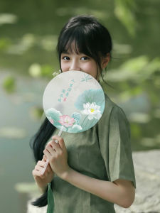 Quạt Nhựa Phong Cách Cổ Điển Trung Hoa Cho Trẻ Em Quạt Tròn Nhỏ Dùng Cho Khiêu Vũ Quạt Phong Cách Truyền Thống Trung Hoa Dùng Cho Chụp Ảnh