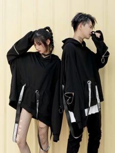 เสื้อยืดฮู้ดทรงหลวมสไตล์ยูนิเซ็กซ์สำหรับคู่รัก ทรงหลวม ทรงหลวม แขนยาว คอตตอน ฤดูใบไม้ร่วง 2023 เสื้อยืดฮู้ดลายการ์ตูนสุดเก๋