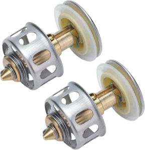 Universal Rebound Drain Plug Filter / 2 in 1 Pop-up Chrome Sink Filter with Hair Catcher / Bathroom Kitchen Sink Strainer Plug