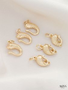 Khóa Móc Nối Đơn Giản 14K Mạ Vàng Khóa Móc Treo Móc Treo Vòng Tay Dây Chuyền Phụ Kiện Trang Sức Kết Thúc Khóa Móc Treo Móc