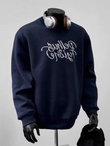 เสื้อสเวตเตอร์คอตั้งแขนยาวบุขนแกะสไตล์อเมริกันย้อนยุคสำหรับผู้ชายและผู้หญิง ฤดูใบไม้ร่วง/ฤดูหนาว เสื้อคลุมกันหนาวแบบสวมหัว