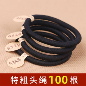 Thick Black Elastic Hair Ties for Women High Elasticity Durable Hair Bands Girls Hair Accessories Hair Bands with Leather Covers