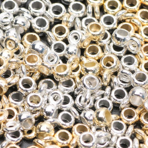 100 Chiếc 4X7 Mm Vàng/Màu Bạc CCB Charm Mặt Dây Kết Nối Không Đều Acrylic Hạt Cho Dây Làm Vòng Tay Trang Sức Làm