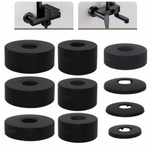 2PCS Black Stainless Steel Water Pipe Wall Covers Shower Chrome Finish Faucet Decorative Cover Kitchen Bathroom Accessories