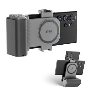 Phone Camera Grip Smartphone Tripod Mount Handle Holder for iPhone 15 Pro Max S23 S22 Ultra with Bluetooth Shutter Selfie Vlog