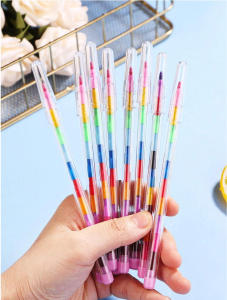 10 Pcs Stackable 11-Section Colored Wax Crayons Student Drawing Crayons & Pencils Student Stationery Stackable Colo
