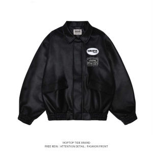 แจ็คเก็ตหนังสไตล์สตรีทฮิปฮอปสำหรับผู้หญิง แจ็คเก็ตกันหนาวแบบหลวมๆ ทรงพอดีตัว ทรงบัฟเฟต์ เสื้อแจ็คเก็ตสไตล์วัยรุ่น ฤดูใบไม้ผลิและฤดูใบไม้ร่วง