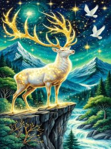 KAYOU | DIY Oil Painting By Numbers Kit  Nine Colored Divine Deer Paint By Numbers Diy Numbers Painting Art On Canvas By Numbers