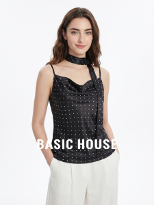 Basic House | Polka Dot Halter Vest with Ribbon