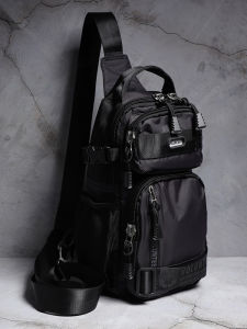 spaceman | Large Capacity Oxford Cloth Mens Crossbody Bag Casual Single Shoulder Sports Backpack Trendy Canvas Chest Bag Street Style Pure Color