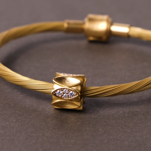 CHOW SANG SANG 周生生 999 24K Gold Lustrous Totem Diamond Charm Bracelet for Women 95691C ICONIC (Bracelet Not Included)