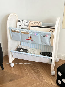 ตู้หนังสือแบบเคลื่อนที่ได้ ตู้หนังสือขนาดใหญ่สำหรับใช้ในบ้าน ห้องนอน ห้องทำงาน ชั้นวางของหลายชั้น รถเข็นเล็ก วัสดุอื่นๆ ไม่ต้องติดตั้ง