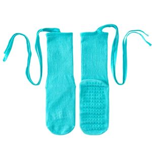 Anti-Slip Yoga Socks with Cross Strap Medium Length for Pilates Dance Sports And Fitness Womens Cotton Blend Comfortable Socks